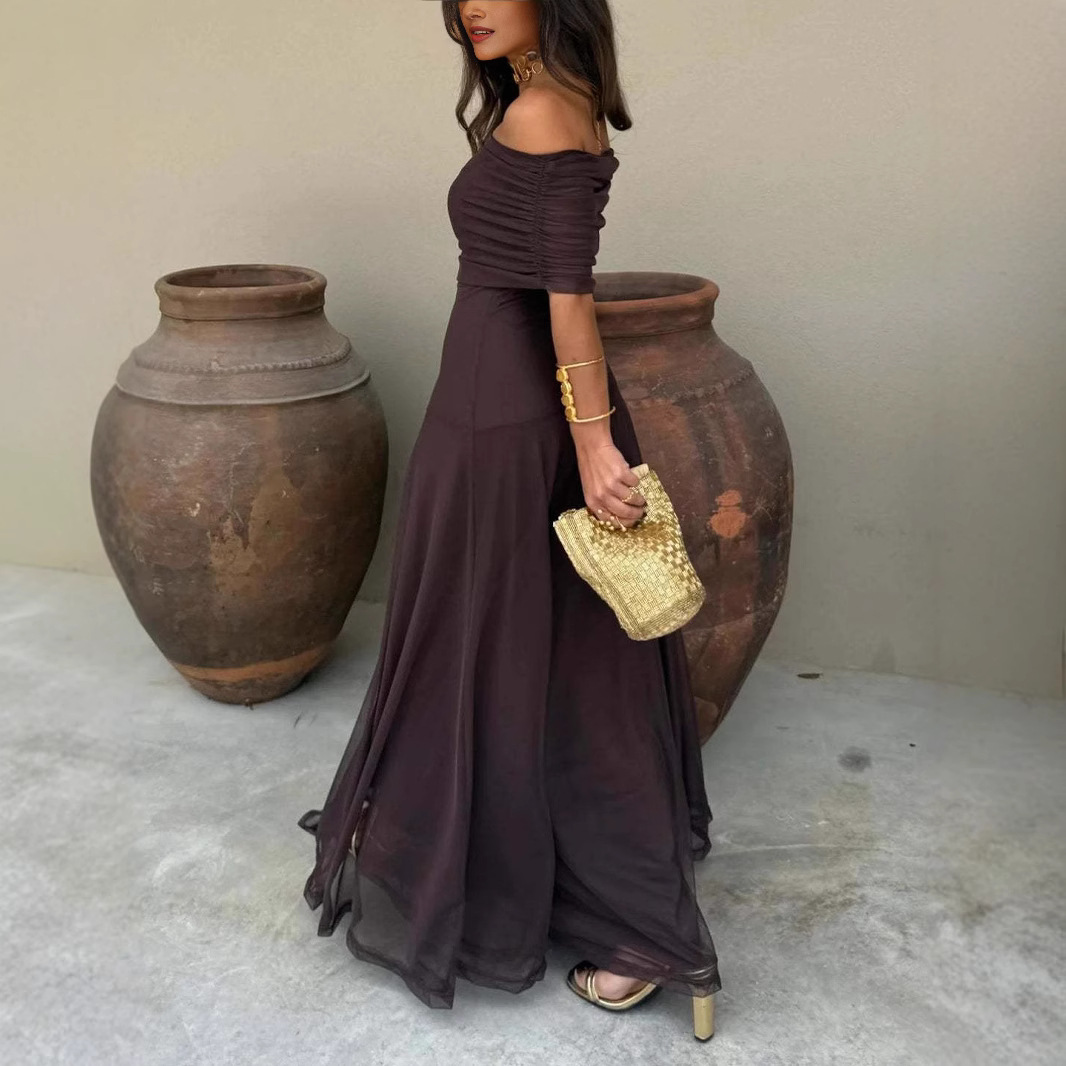 Womens Mesh Panel Slim Fit Dress - Image 2
