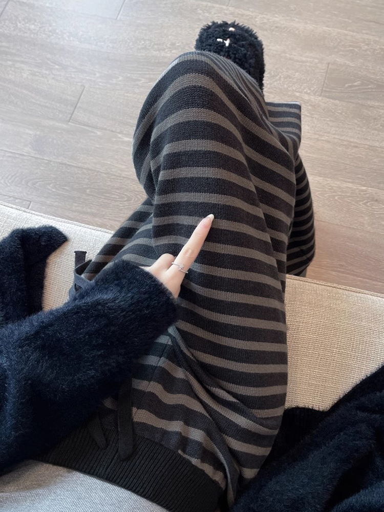 Womens Striped High Waist Wide Leg Pants - Image 2