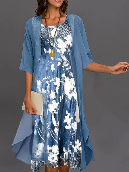 Chiffon Two-Piece Dress Set