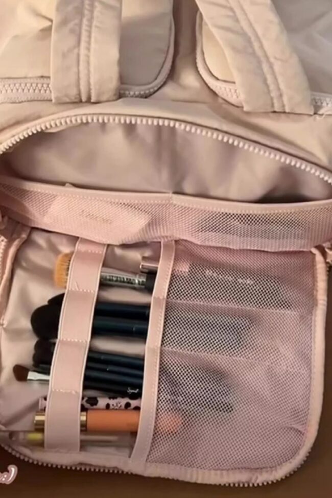 The Sabine Double Opening Cosmetic Toiletry Bag Detail – La Rose Couture Handbags & Clutches