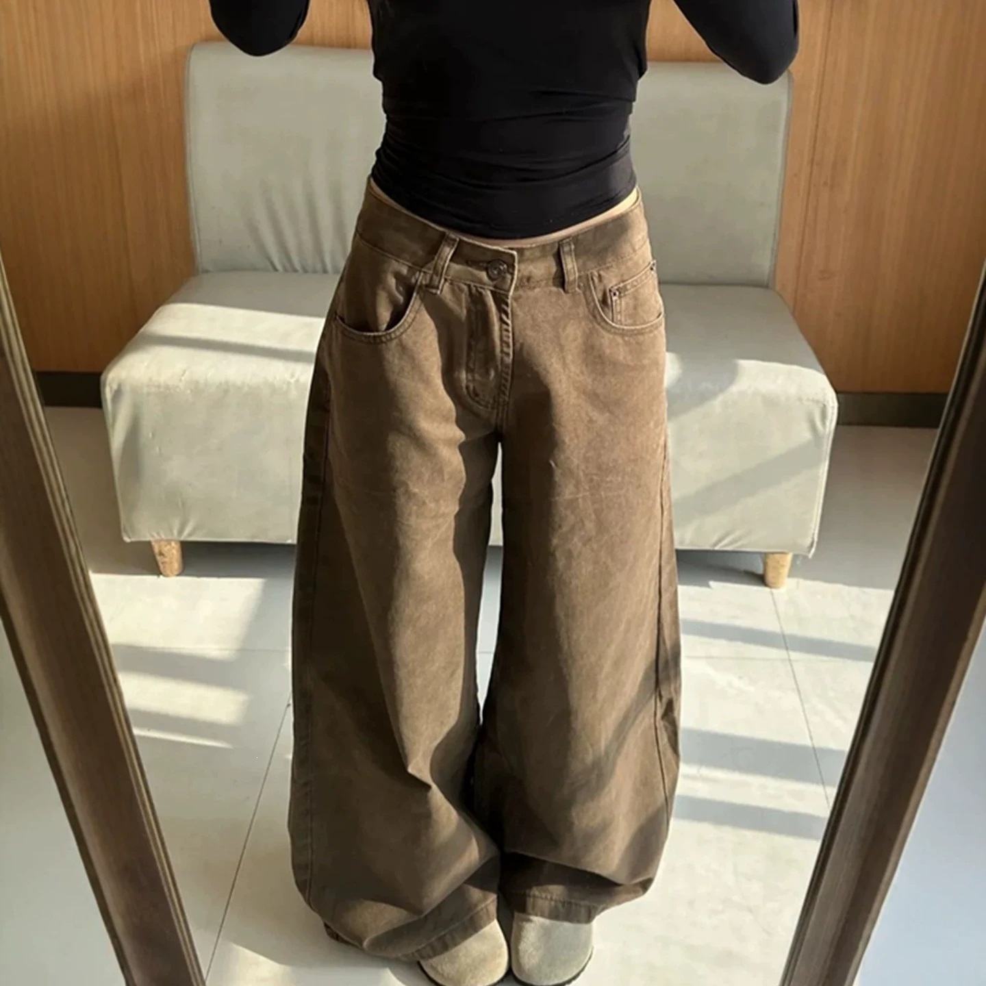 Womens Wide Leg Casual Pants - Image 2