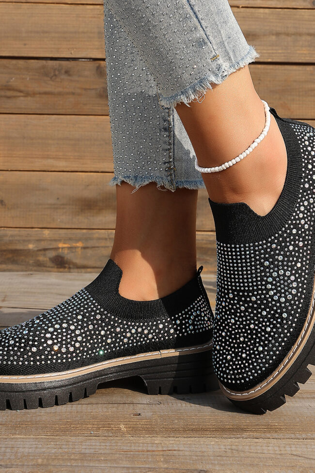 The Roxane Rhinestone Decorated Flat Sole Casual Shoes Detail – La Rose Couture Shoes & Footwear