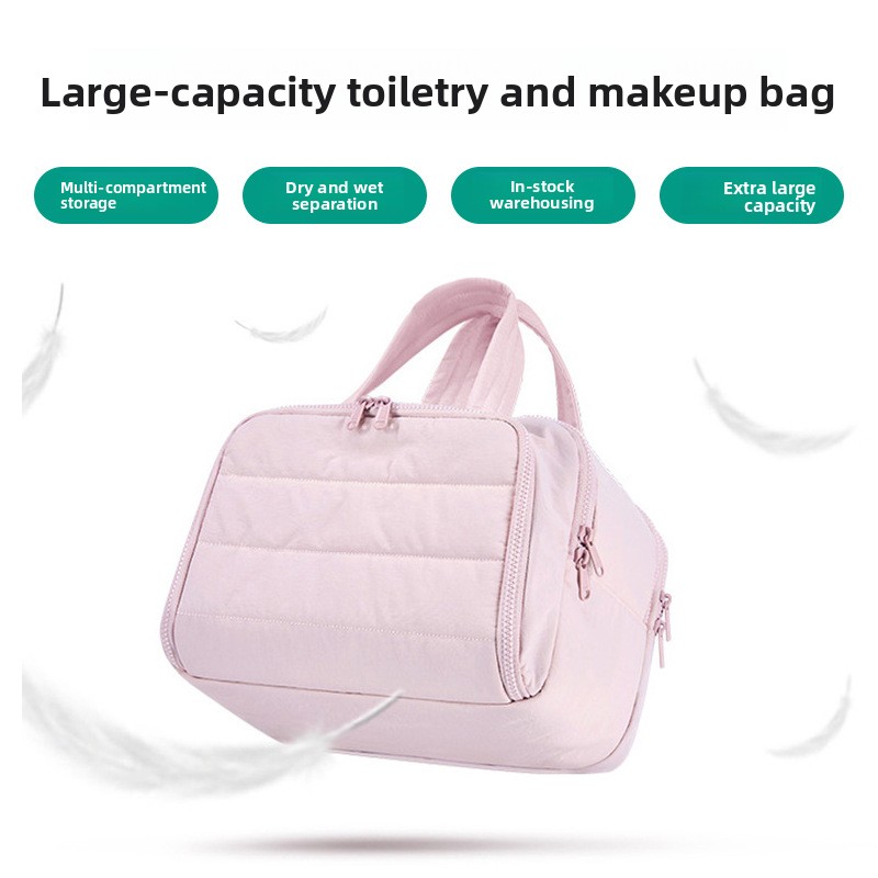 Partitioned Makeup Storage Bag with Wide Opening - Image 2