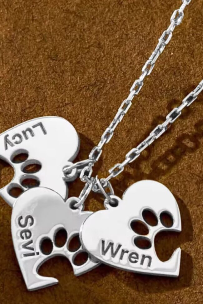 The Celine Laser Engraved Pet Memorial Clavicle Necklace Detail – La Rose Couture Jewellery & Accessories