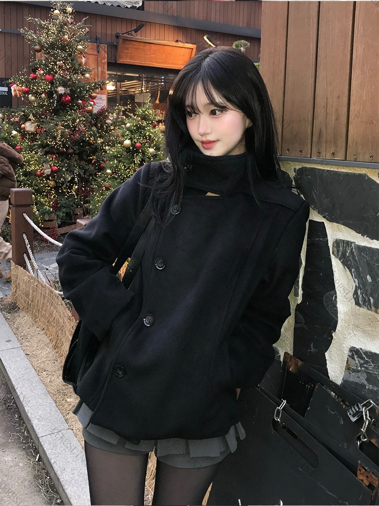 Korean Style Stand Collar Womens Sweatshirt Jacket - Image 2