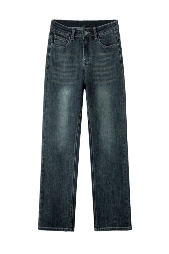 The Magali High Waisted Straight Leg Jeans for Slimming Cigarette Pants Detail – La Rose Couture Trousers & Skirts
