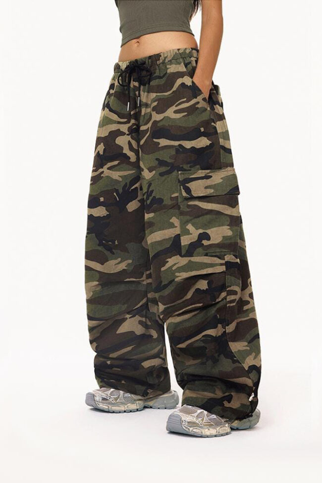 The Therese Camouflage Workwear Casual Pants Detail – La Rose Couture Trousers & Skirts