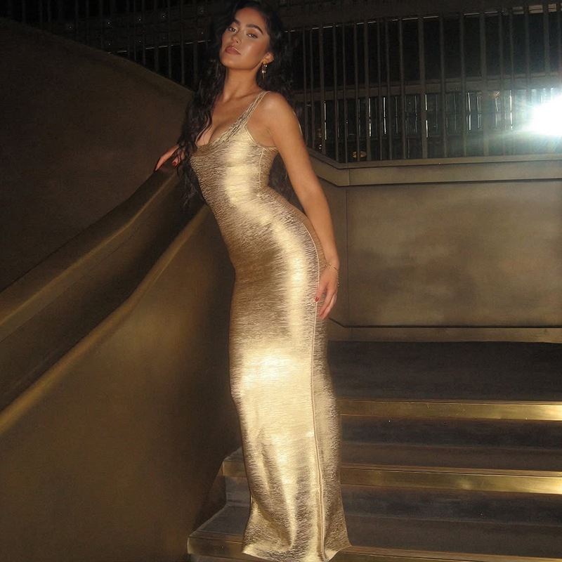 Womens Sleeveless Bodycon Maxi Dress - Image 4