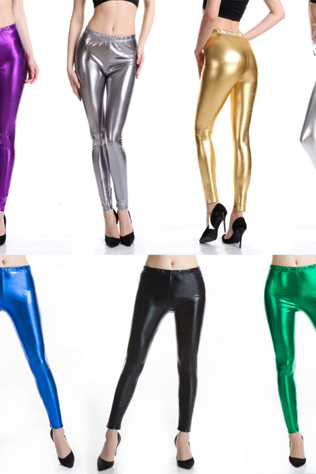 The Faustine Shiny Pu Leather Leggings Pencil Pants – La Rose Couture Trousers & Skirts