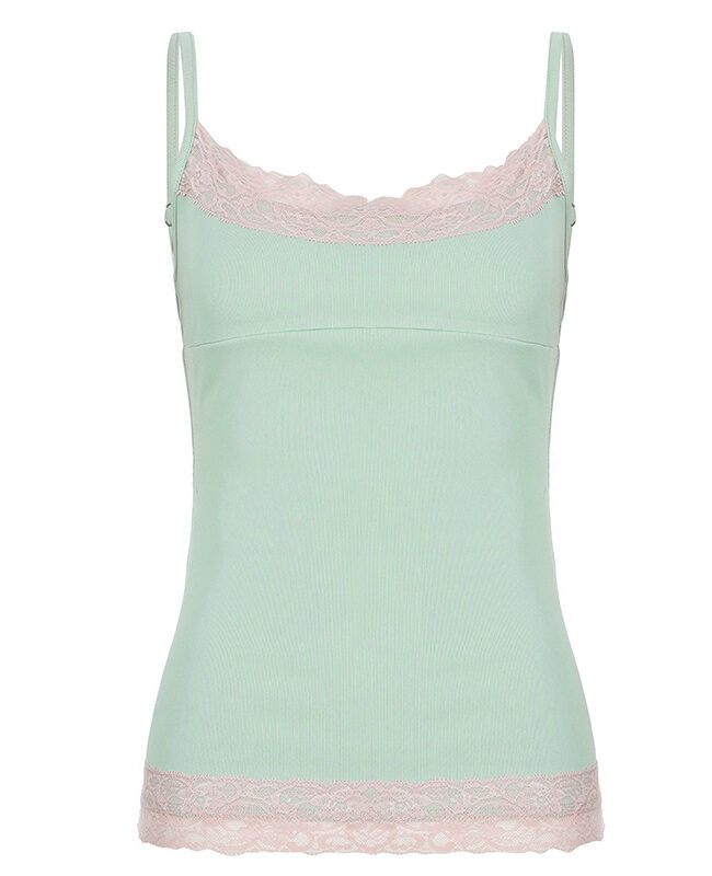 The Nathalie Lace Patchwork V Neck Slim Fit Camisole Detail – La Rose Couture Tops & Blouses