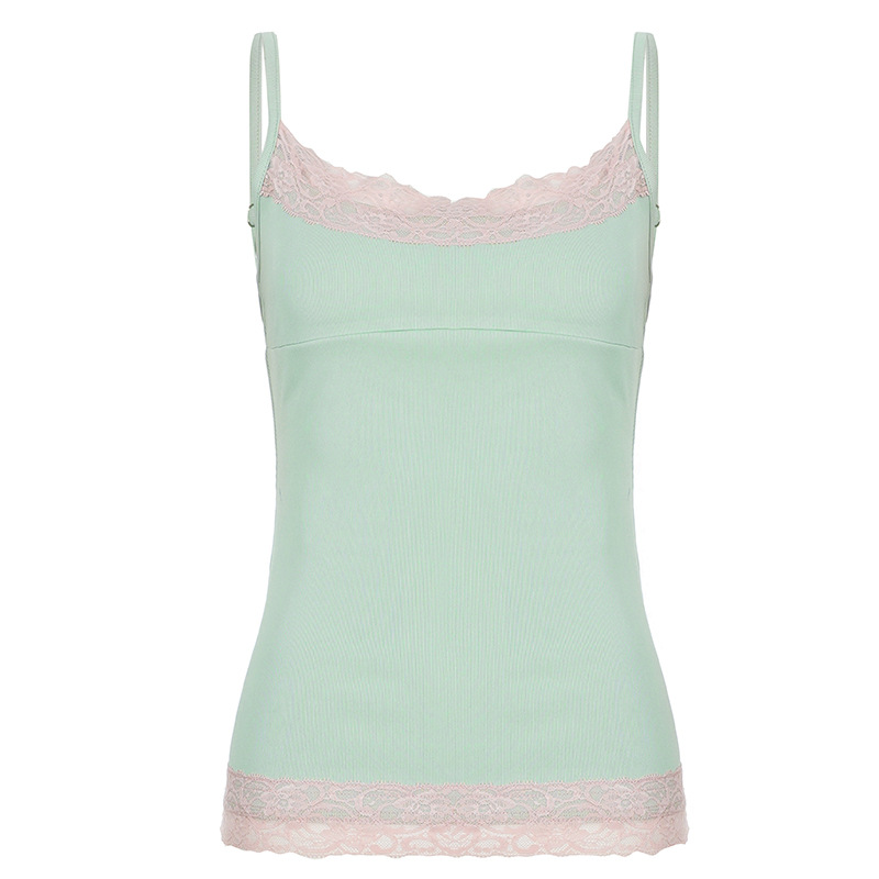Women's Lace Patchwork V-Neck Slim Fit Camisole - Image 3