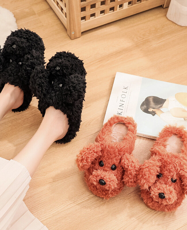 The Margot Plush Teddy Slippers Detail – La Rose Couture Shoes & Footwear