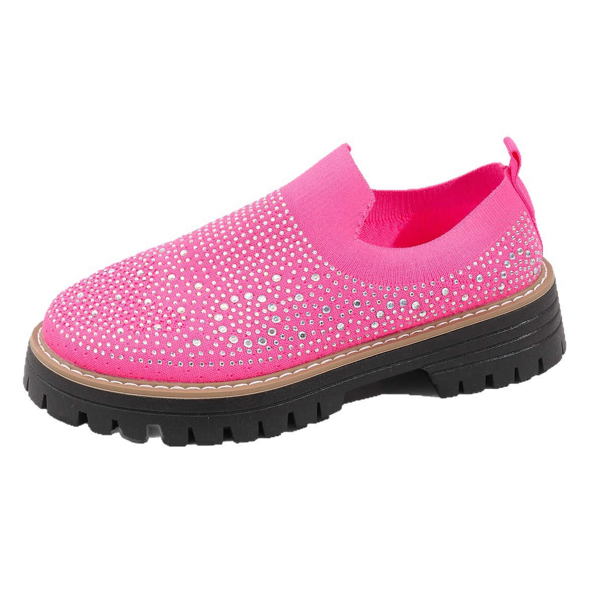 Womens Rhinestone Decorated Flat Sole Casual Shoes - Image 3