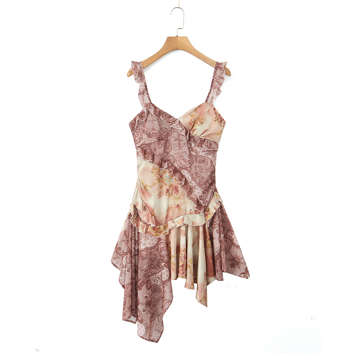 Vintage Printed Stitching Sling dress - Image 2