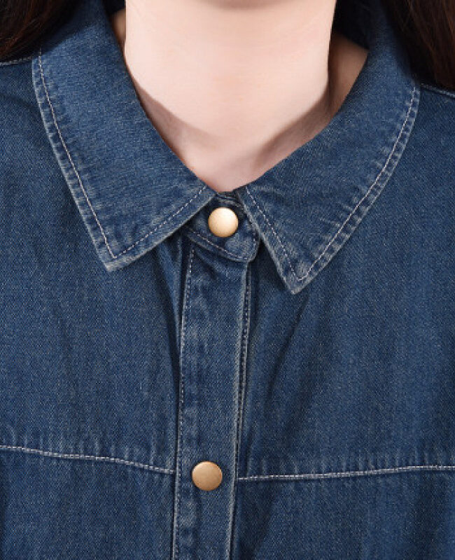 The Ophelie Denim Shirtdress Detail – La Rose Couture Dresses & Gowns