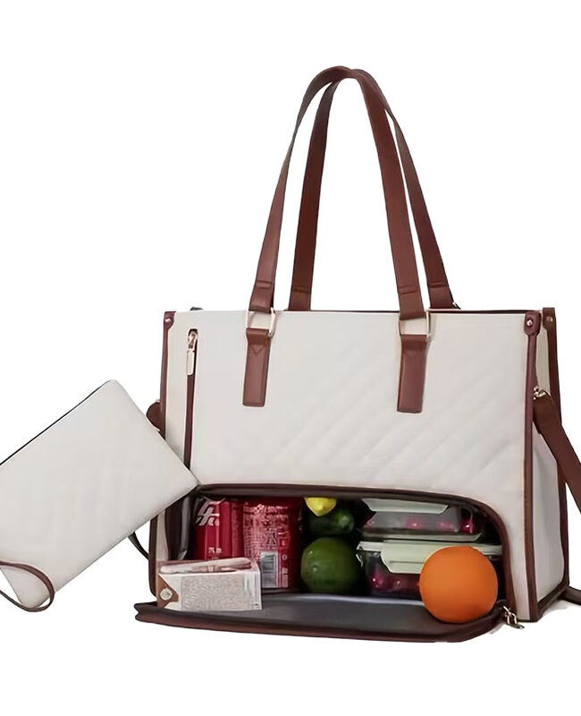 The Violette 2 in 1 Insulated Lunch Tote Bag Detail – La Rose Couture Handbags & Clutches