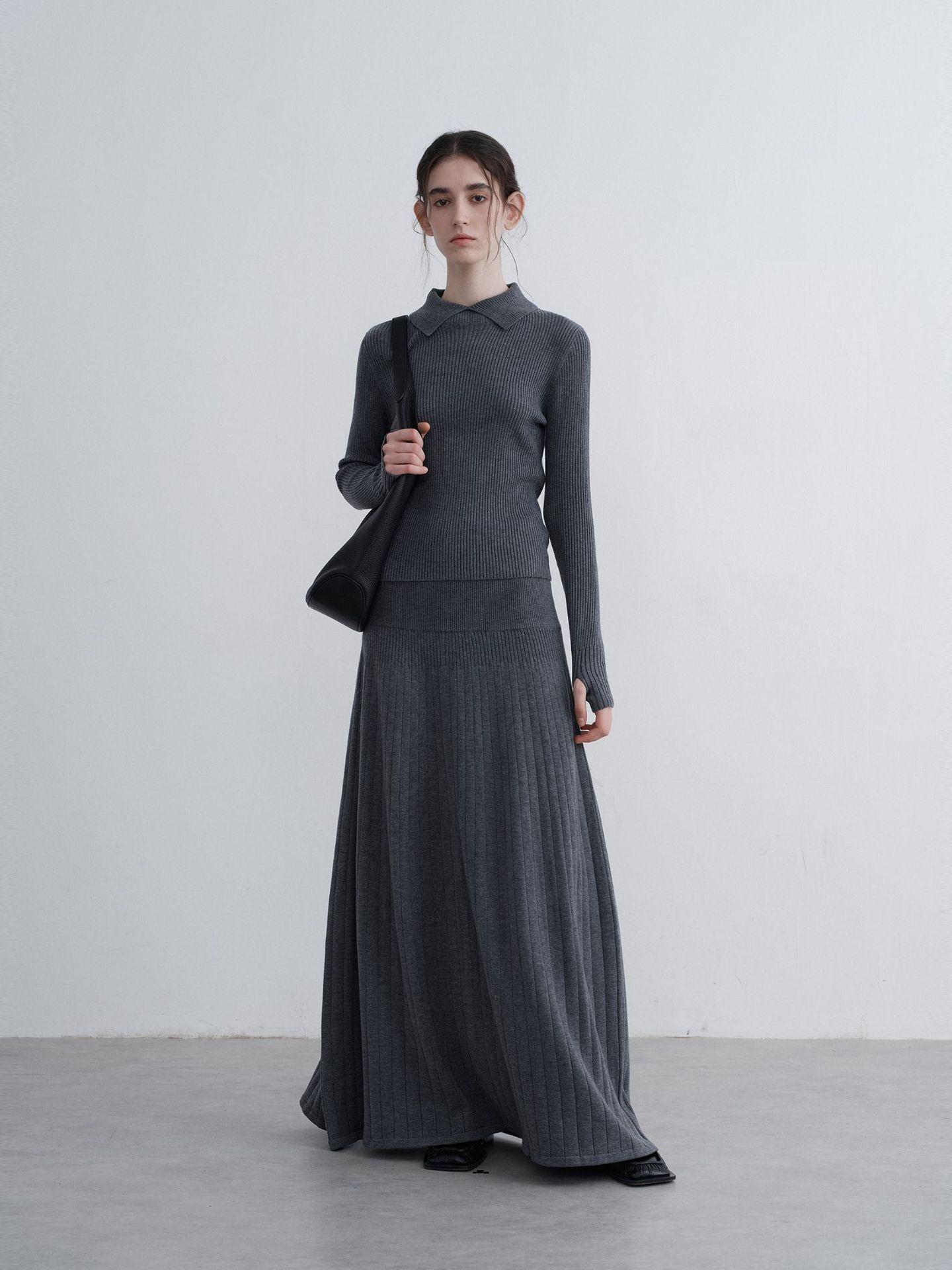 Textile Song Wool Knit Skirt