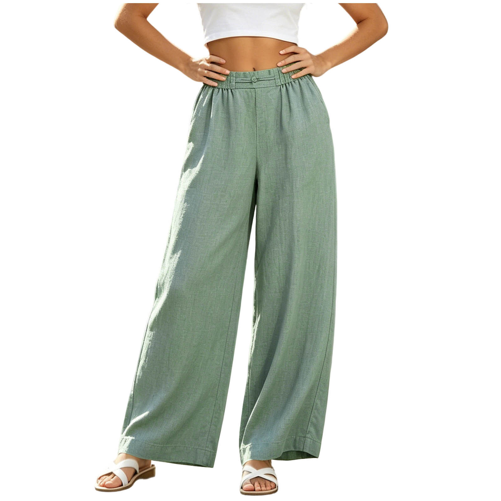 Women Casual Wide Leg Pants Thin