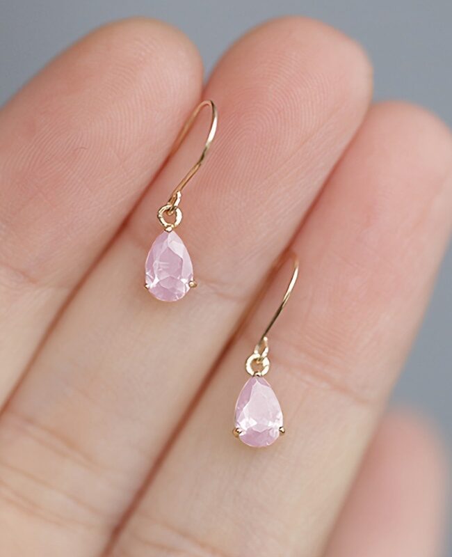The Emmanuelle Teardrop Gemstone Earrings Detail – La Rose Couture Jewellery & Accessories