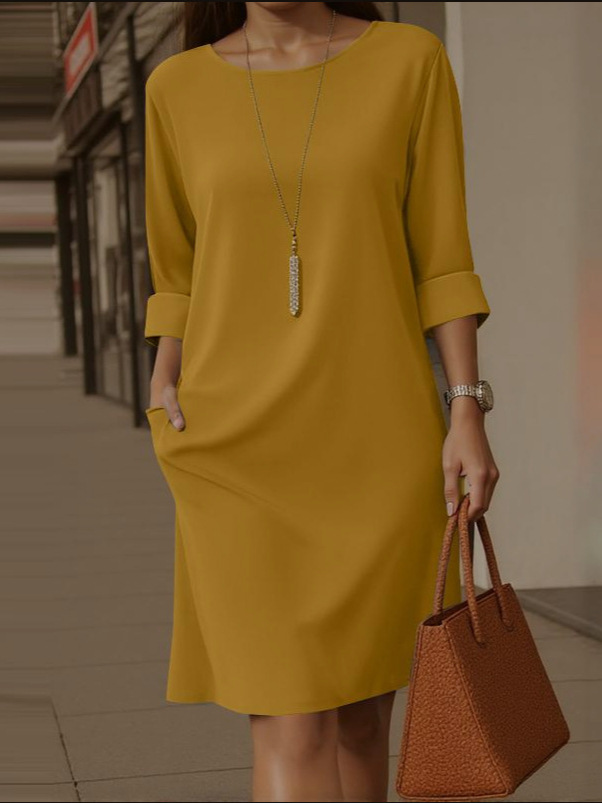 Mid-Sleeve Dress - Image 2