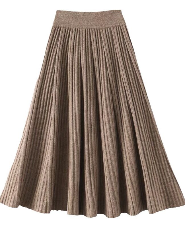 The Agathe Woolen Warm Knitted Mid Length Skirt Detail – La Rose Couture Trousers & Skirts
