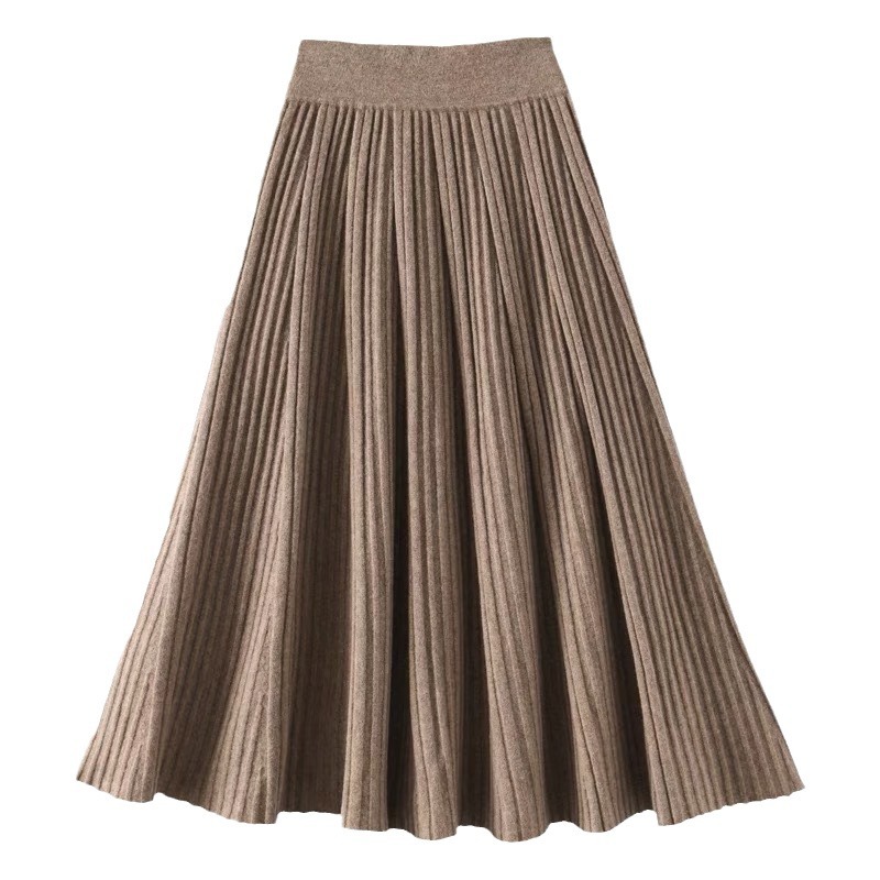 Woolen warm knitted mid-length skirt - Image 4