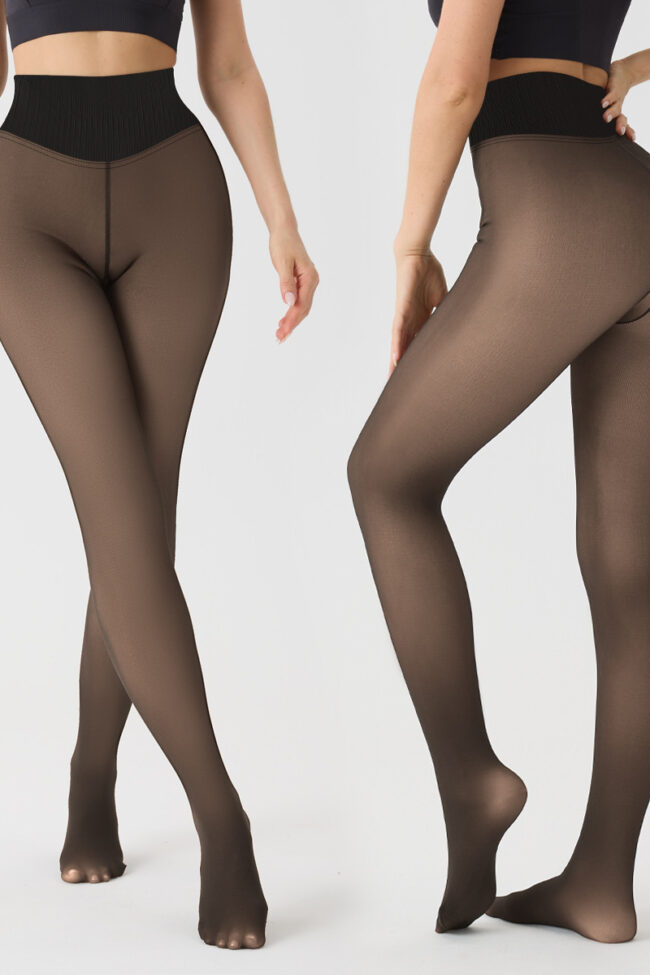 The Dorothee Fleece Lined High Waist Sheer Leggings Detail – La Rose Couture Trousers & Skirts