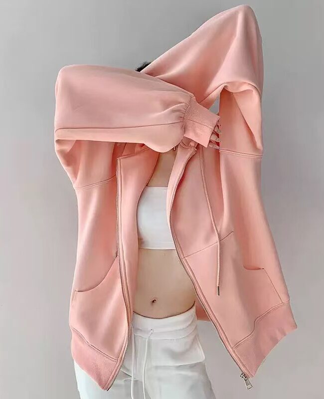 The Valentine Fleece Lined Hooded Jacket Detail – La Rose Couture Coats & Jackets