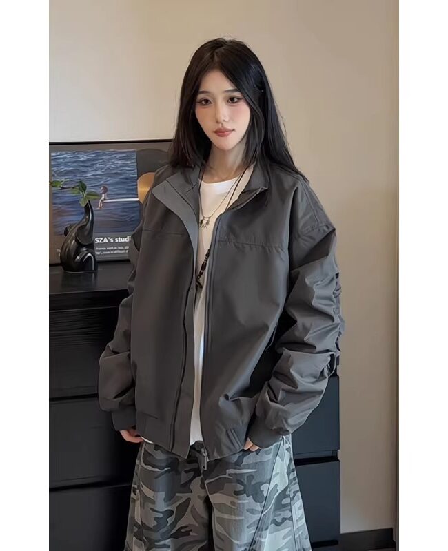 The Elodie Unisex Autumn Three Proof Loose Fit Outdoor Jacket Detail – La Rose Couture Coats & Jackets
