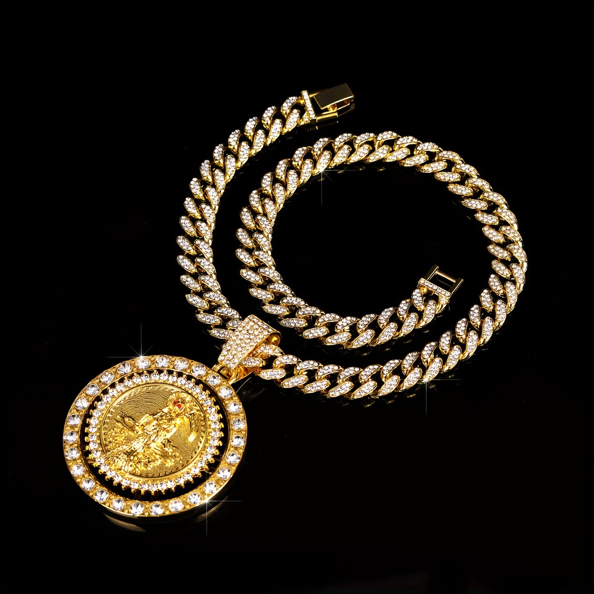 Rhinestone Pendant Necklace Hip-Hop Style - Image 2