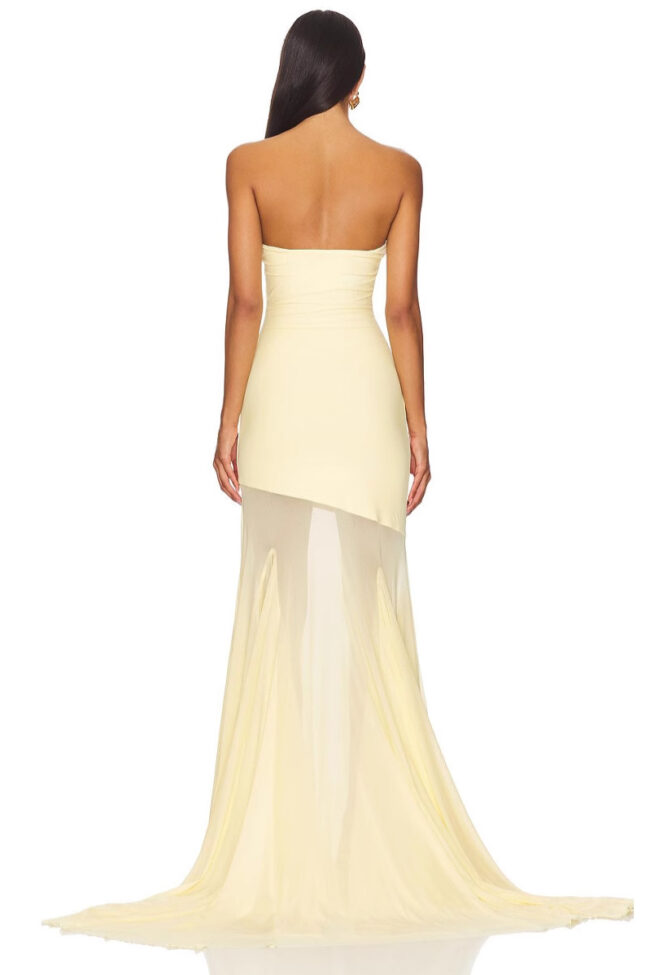 The Madeleine a Full Skirted Net Silk Plain Colored Long Dress Detail – La Rose Couture Trousers & Skirts