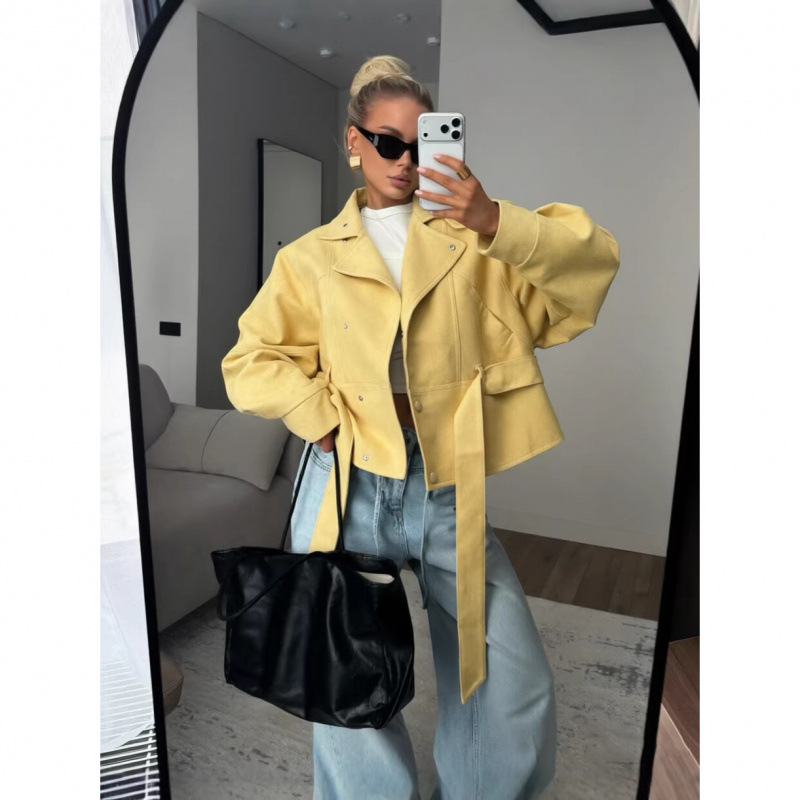 Womens Faux Suede Biker Jacket