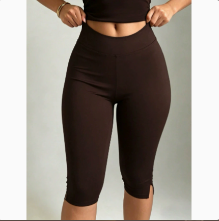 Womens High-Waisted Slim-Fit Shorts - Image 3