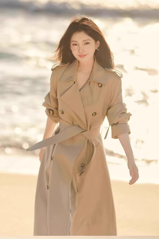 The Daphne Mid Length Windbreaker Jacket Detail – La Rose Couture Coats & Jackets