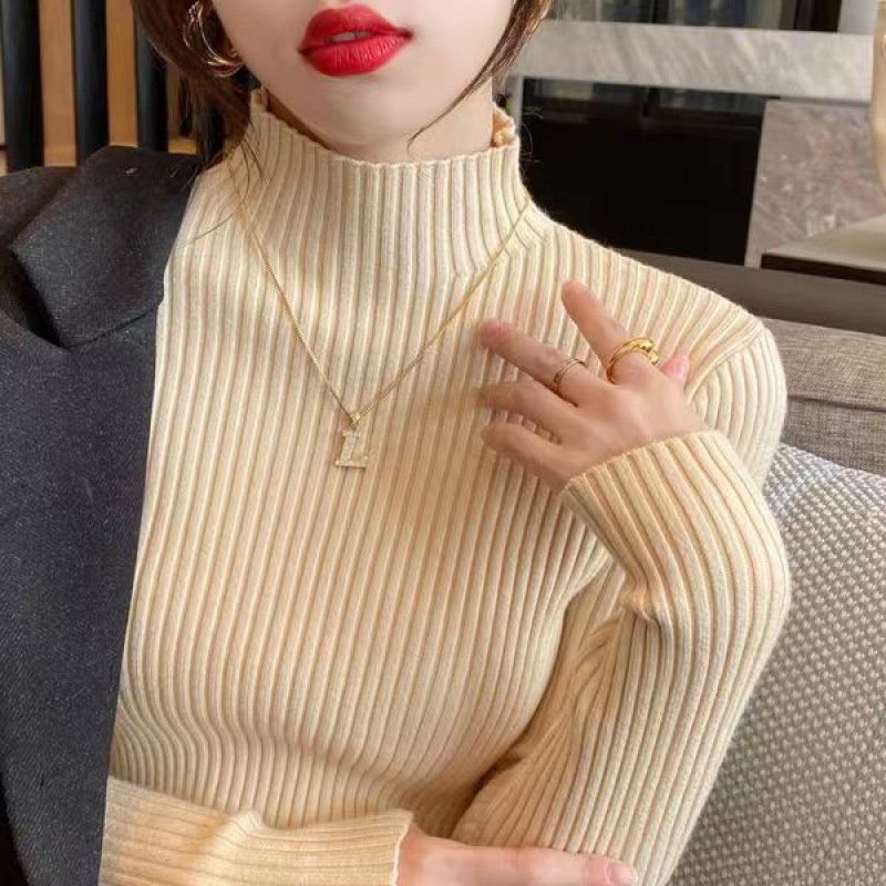 Half-neck sweater for women, slim-fit knitted fabric - Image 4
