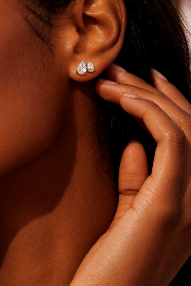 The Cassandre Heart Shaped Zircon Stud Earrings – La Rose Couture Jewellery & Accessories