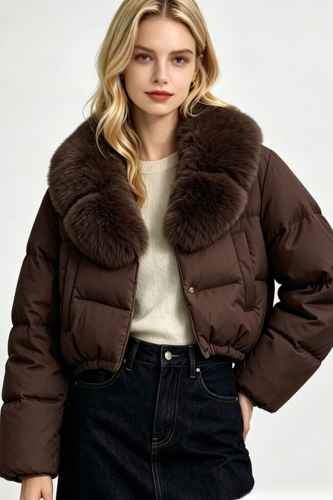 The Ines Short Stylish Warm Down Jacket – La Rose Couture Coats & Jackets