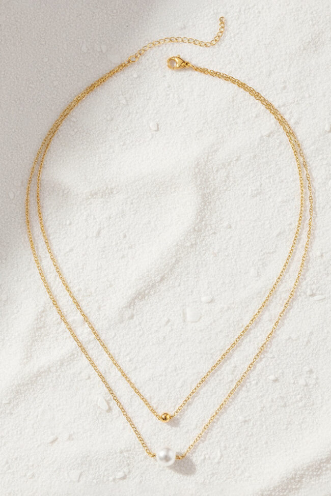 Double Layer Imitation Pearl Necklace Detail – La Rose Couture Jewellery & Accessories