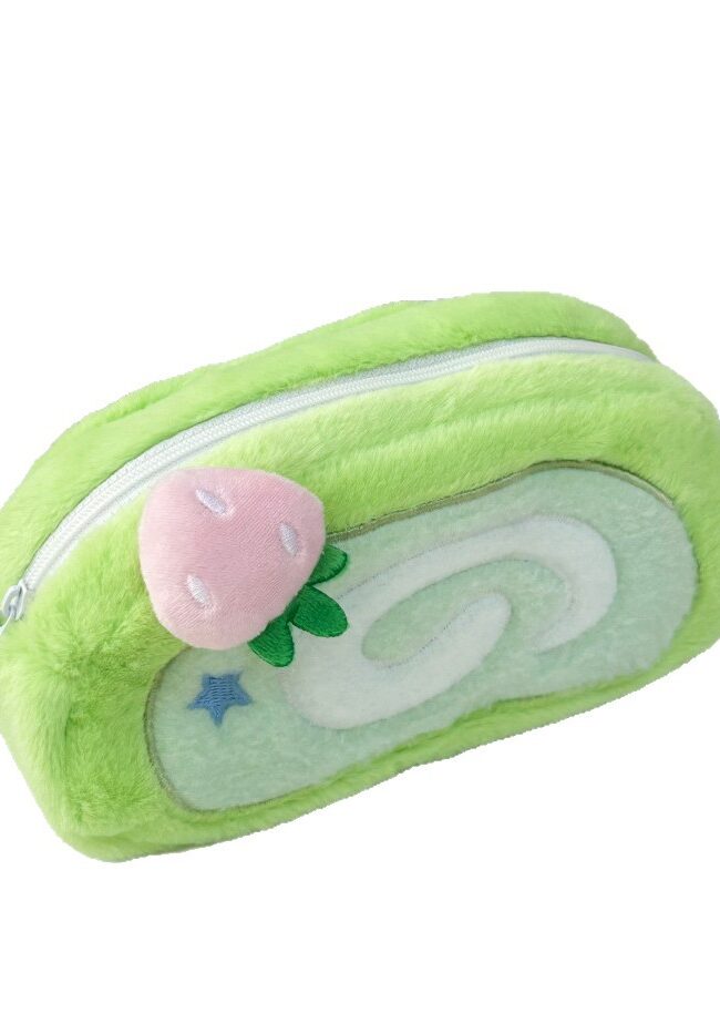 The Jeanne Cute Plush Swiss Roll Large Capacity Makeup Stationery Storage Pouch Detail – La Rose Couture Handbags & Clutches