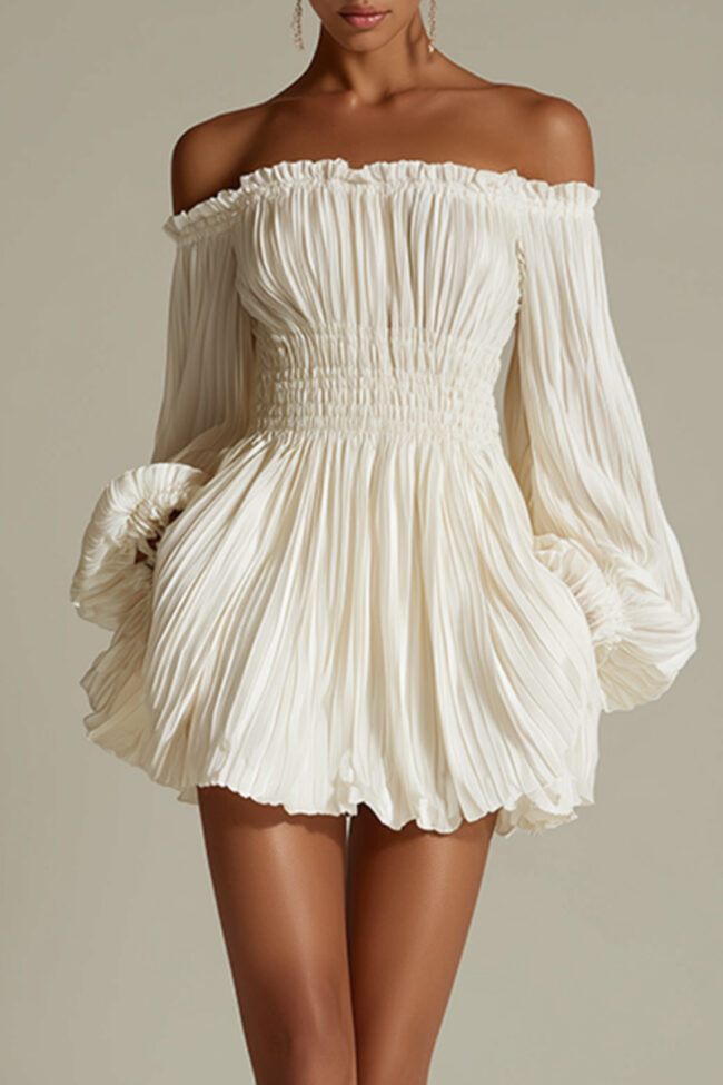 The Roxane Off Shoulder Ruched Waist Dress – La Rose Couture Dresses & Gowns