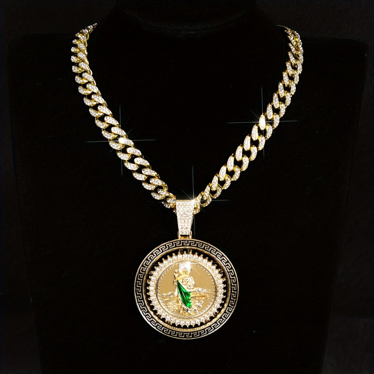 Rhinestone Pendant Necklace Hip-Hop Style - Image 3