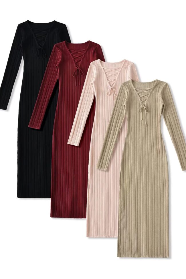 The Valerie Knit Twist Waist Long Dress – La Rose Couture Dresses & Gowns