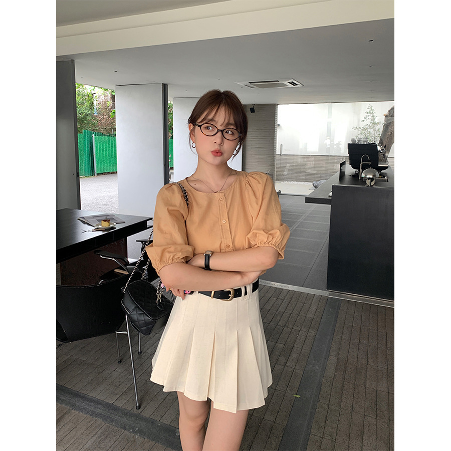 Preppy Style A-Line Pleated Skirt for Women - Image 4