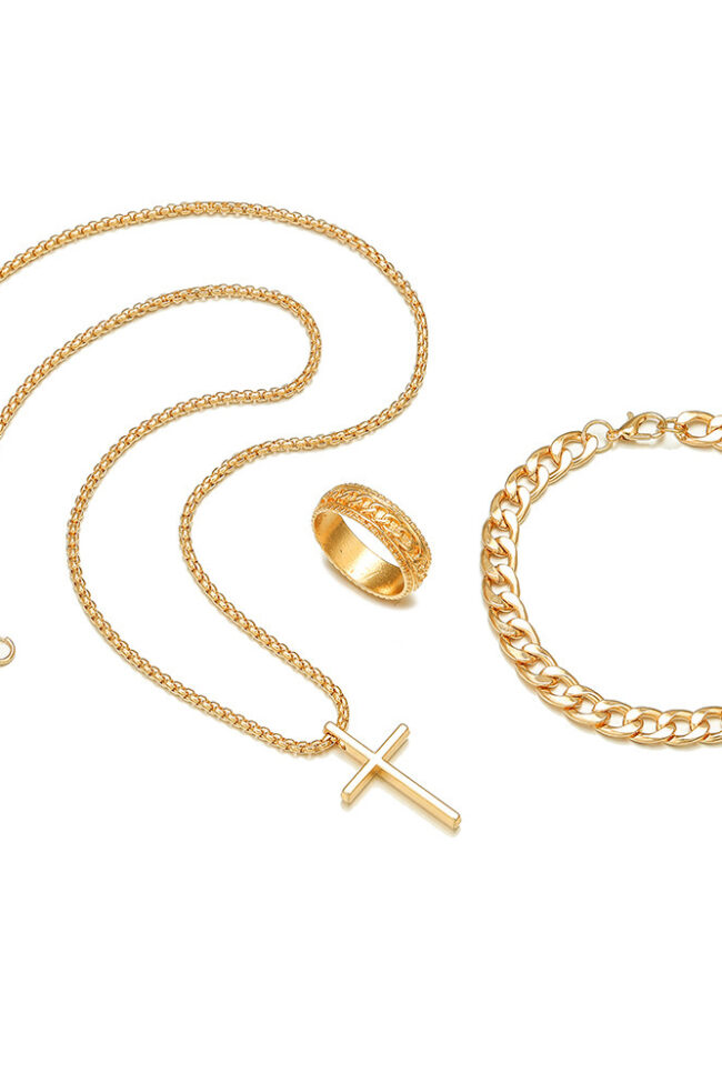 The Jeanne Cross Pendant Jewelry Set Necklace Bracelet Ring Detail – La Rose Couture Jewellery & Accessories
