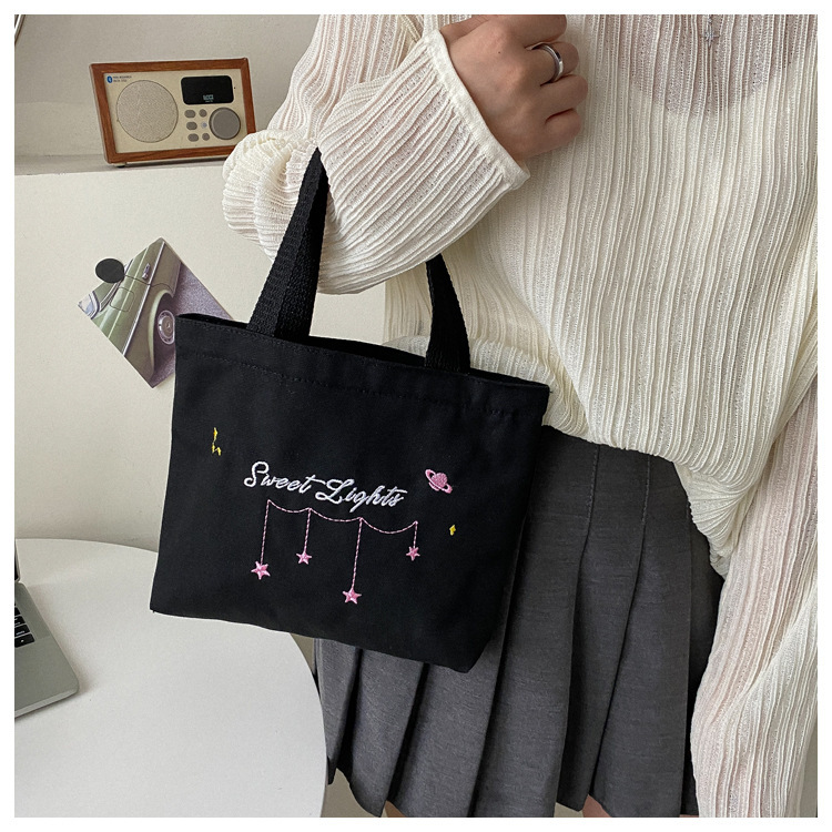 Japanese Style Canvas Letter Print Shoulder Bag - Image 4