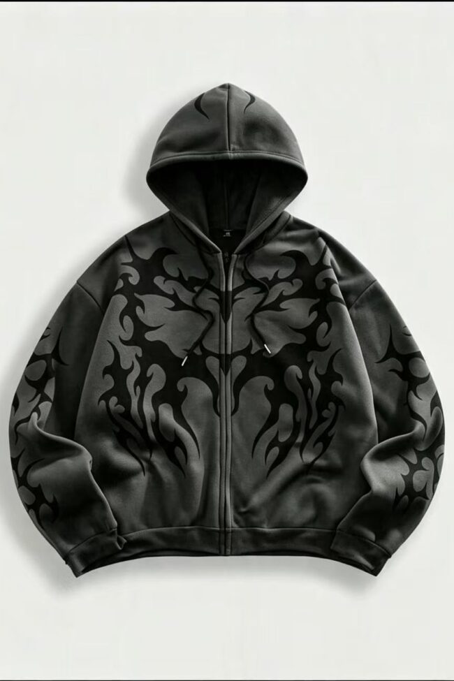 The Diane Gothic 3d Printed Hooded Sweatshirt Detail – La Rose Couture Tops & Blouses