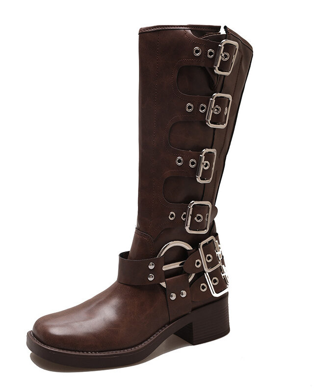 The Zoe Western Cowboy Boots Leather Long for Autumn and Winter Detail – La Rose Couture Shoes & Footwear
