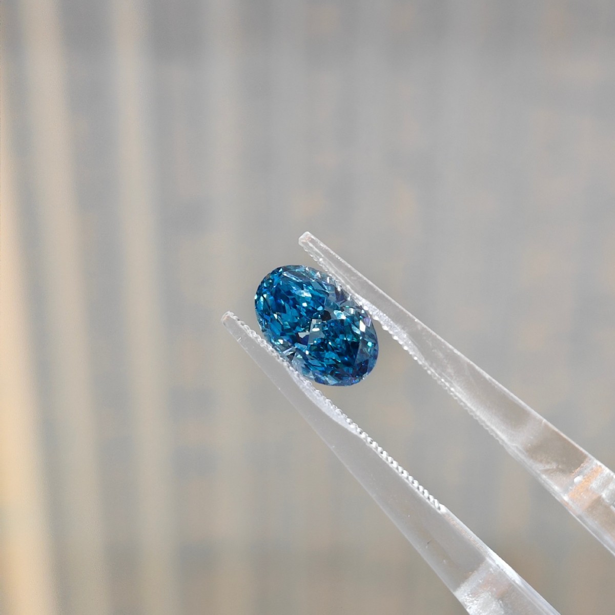 Oval Blue Lab Grown Diamond - Image 2