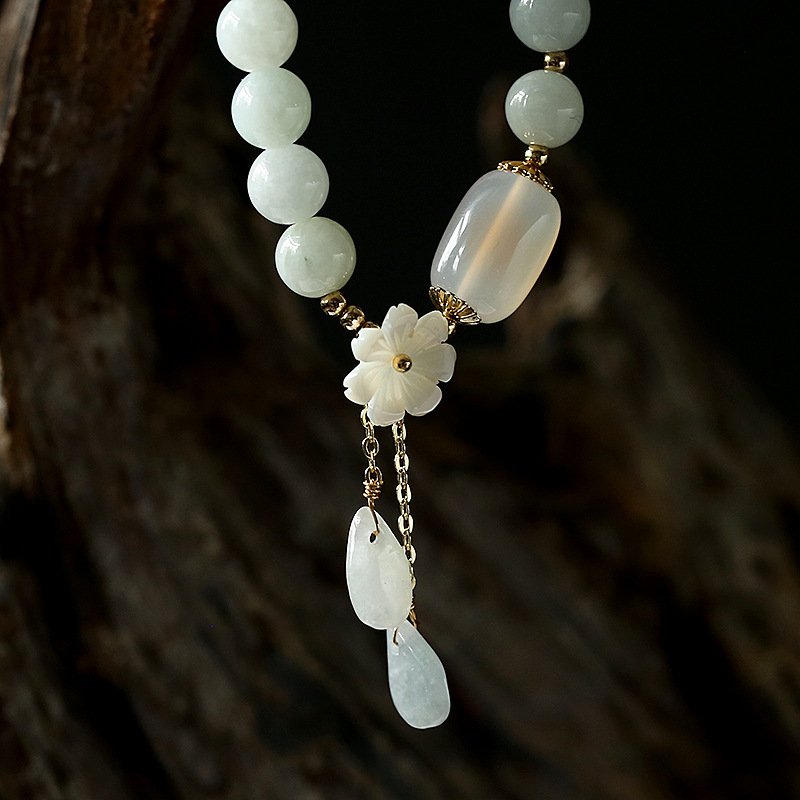 Natural jade bracelet 14k package gold - Image 4