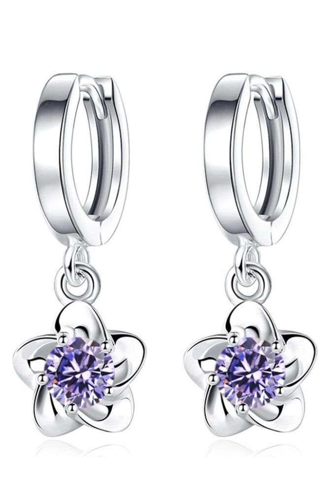 The Ariane Elegant Zircon Plum Blossom Drop Earrings Detail – La Rose Couture Jewellery & Accessories